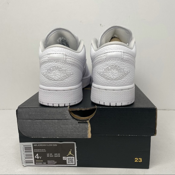 Nike Air Jordan 1 Retro Low GS “Triple White” NEW - Picture 4 of 4